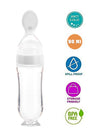 THE LITTLE LOOKERS Infant Baby Squeezy Food Grade Silicone Bottle Feeder with Soft Silicon Baby Feeding Used for Semi Solid |Spoon Feeder| Cerelac Feeder| Rice Paste Milk Food Feeder (90ml, Blue)
