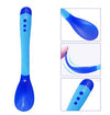 THE LITTLE LOOKERS Silicone Tip Heat Sensitive Silicone Spoons | Temperature Sensing Spoons | Spoon & Fork Set(Red)