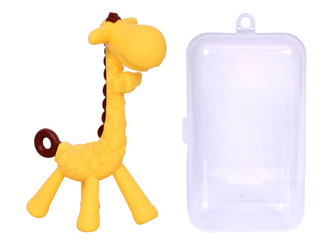 JDEFEG Teether Toy Children's Soft Giraffe Silicone Stick Molar