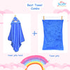 THE LITTLE LOOKERS Super Soft Baby Bath Towel Set | 1 Hooded Towel & 1 Bath Towel | for Infants & Babies (Blue)