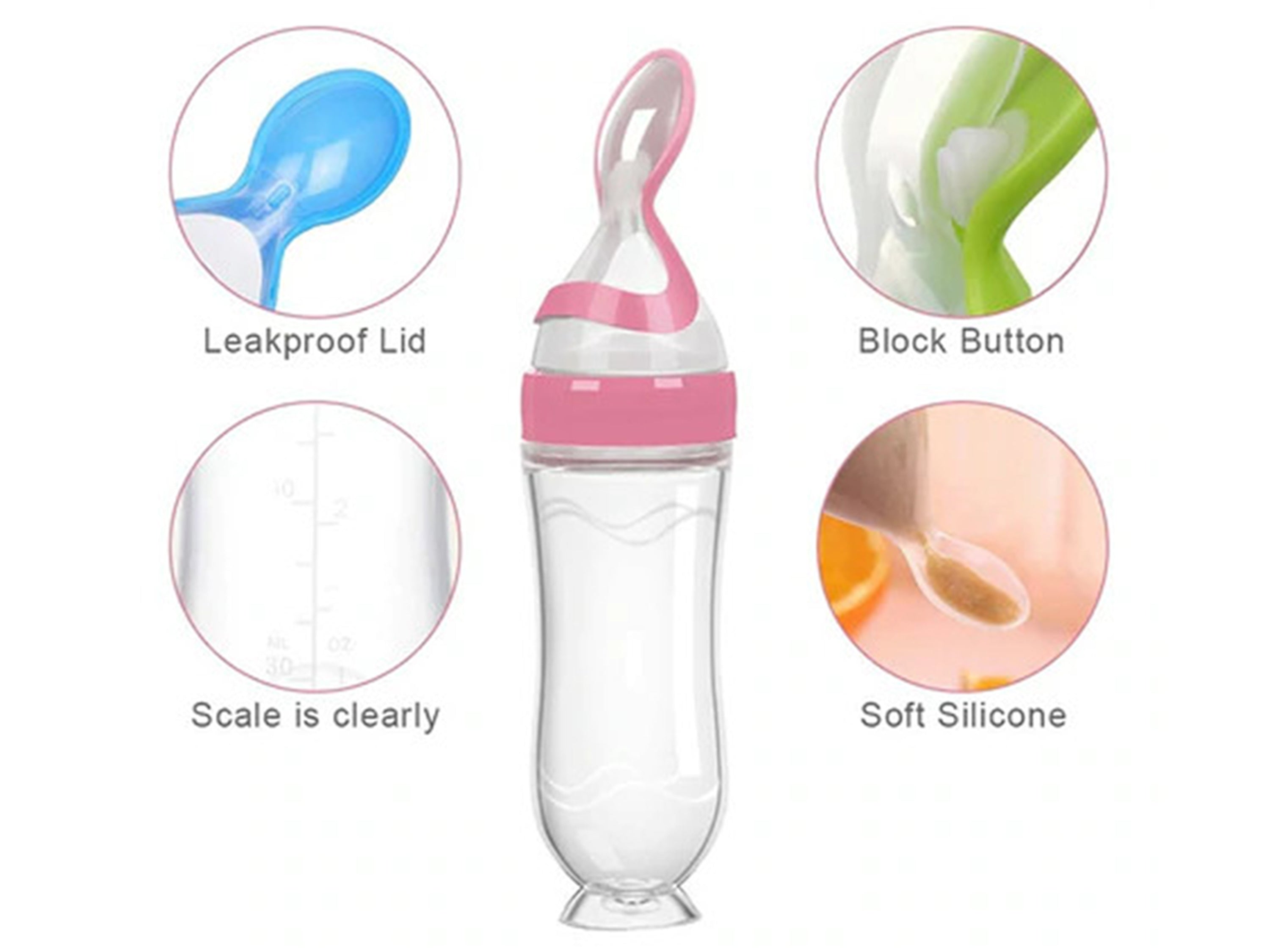 THE LITTLE LOOKERS Infant Baby Squeezy Food Grade Silicone Bottle Feed –  thelittlelookers