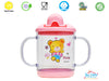 THE LITTLE LOOKERS Premium Quality Bpa Free Unbreakable Sippy Cup (Sipper Mugs for Kids/Children/Babies/Infants) Spout Infant PP/Glass Look Water/Juice Training Sipper Cup with Handles 200 ml (Pink)